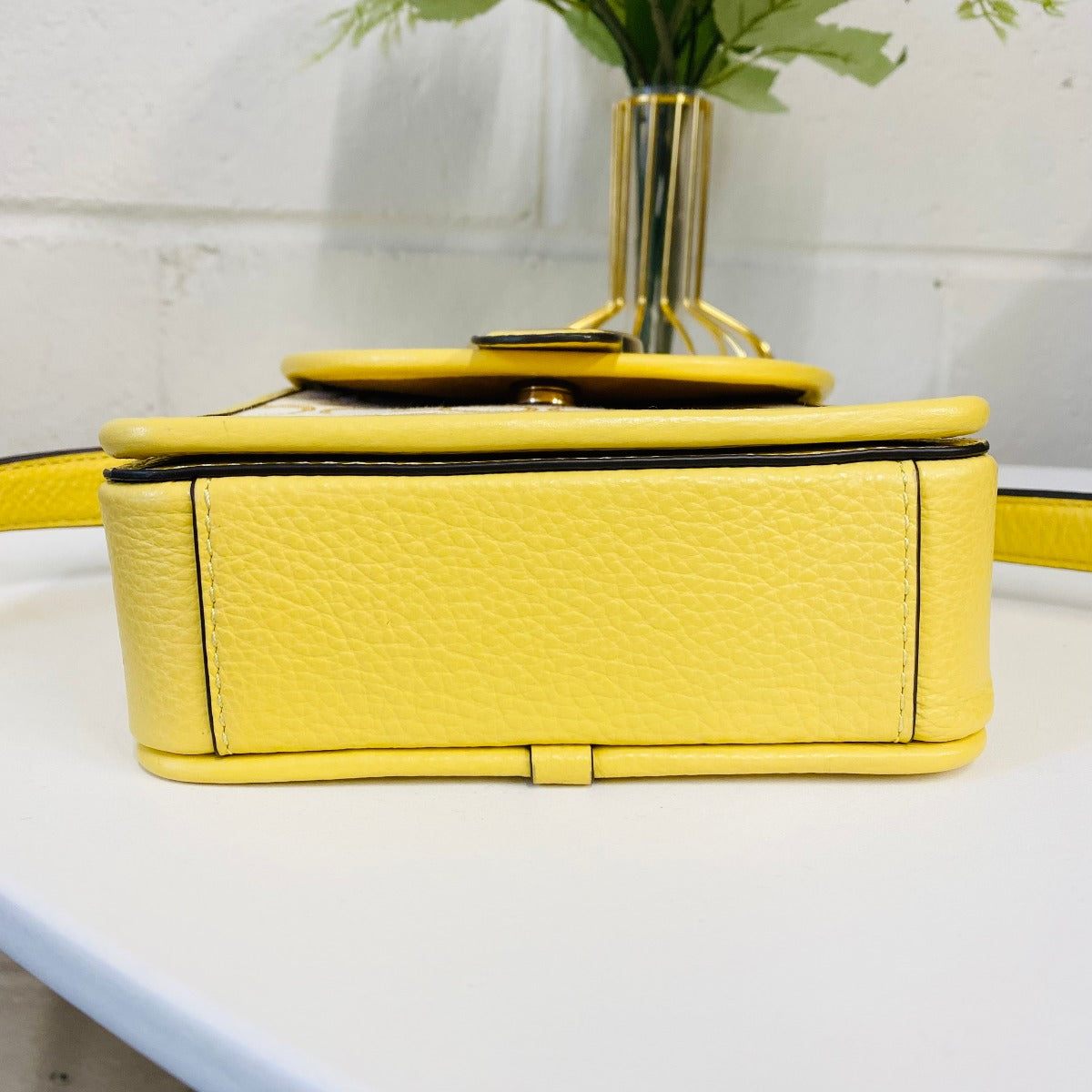 Coach C8321 North/South Lonnie Crossbody In Signature Jacquard In Retro Yellow Coach C8321 North/South Lonnie Crossbody In Signature Jacquard In Retro Yellow